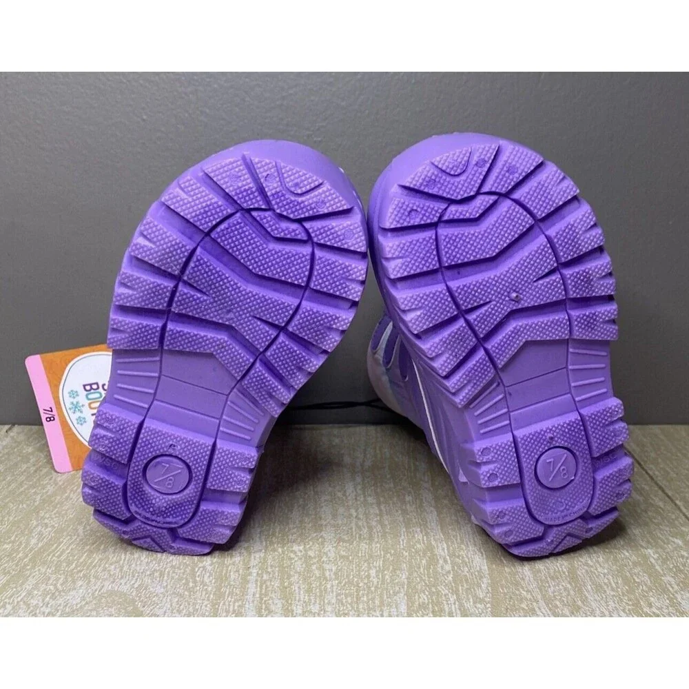 NWT MEMBERS MARK KIDS SNOW BOOTS 10 Degree Cold Rating Purple Size 7/8